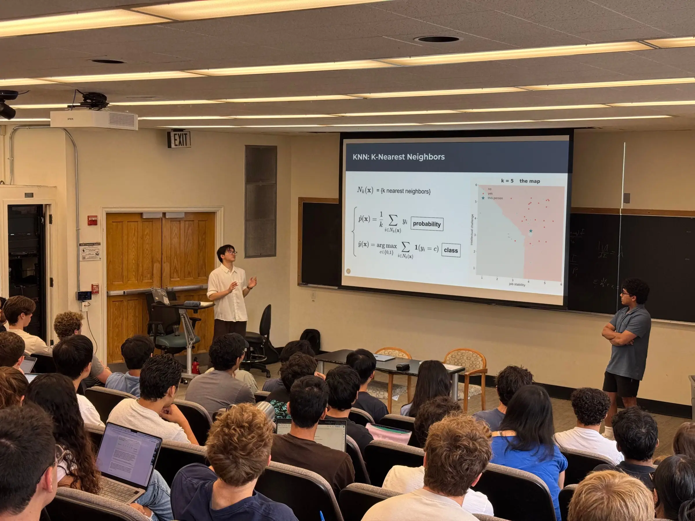 AITP instructors presenting a lecture on k-nearest neighbors